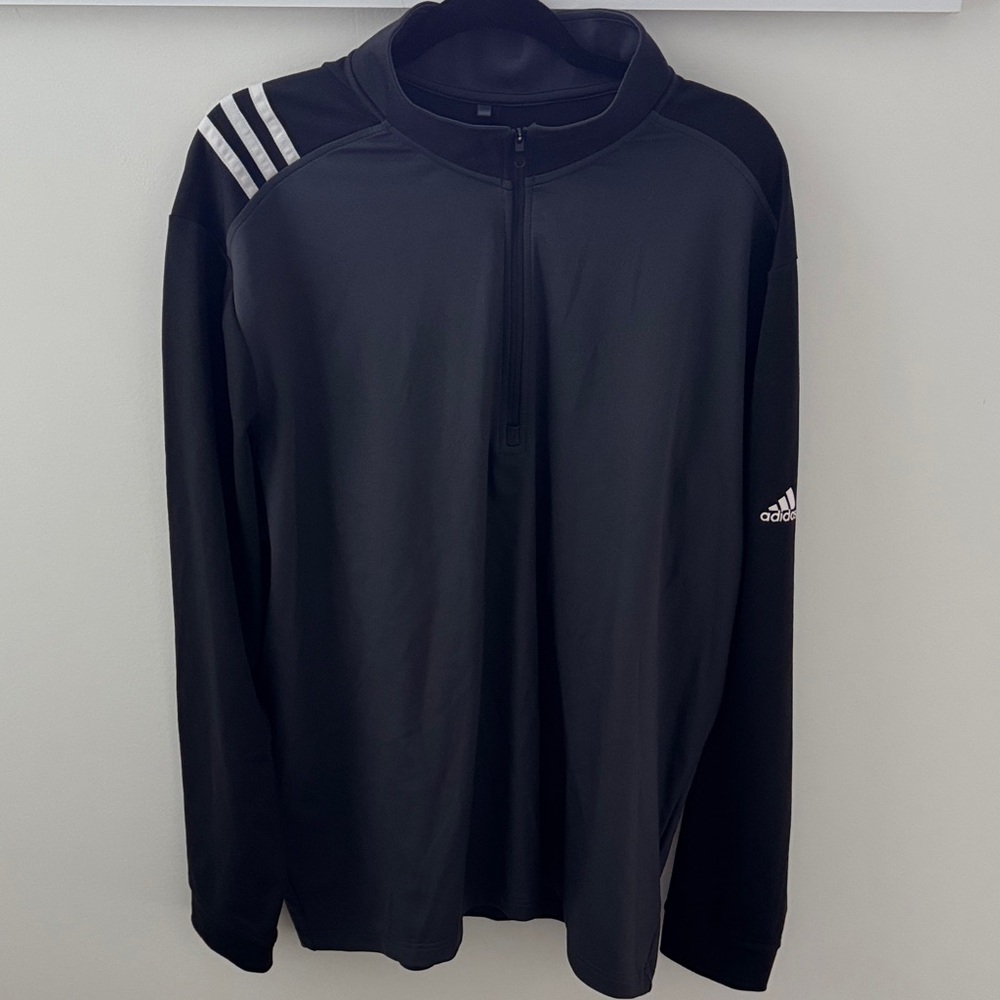 Adidas Black Performance Jacket with White Stripes